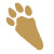 the golden paw print of a rabbit